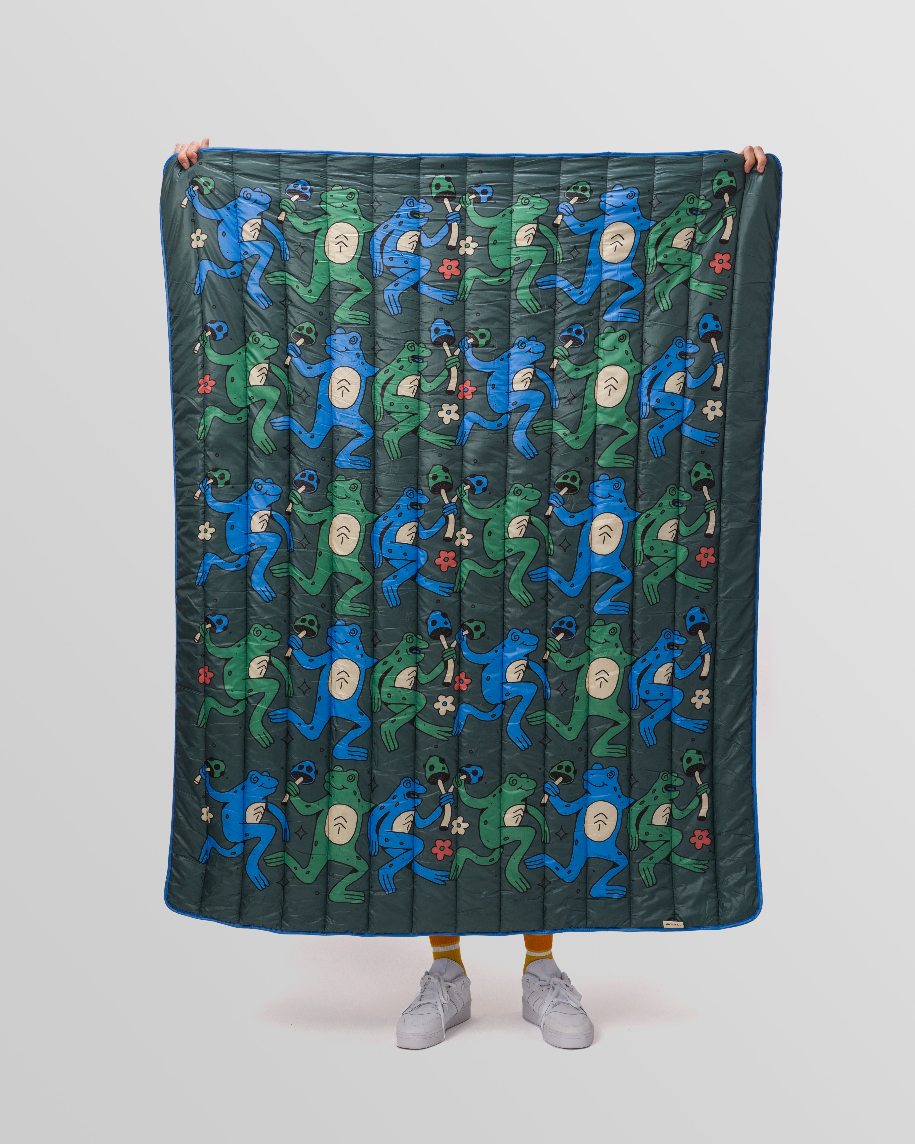 Dancin' Frogs Recycled Camp Blanket 2 Dancin' Frogs Recycled Camp Blanket