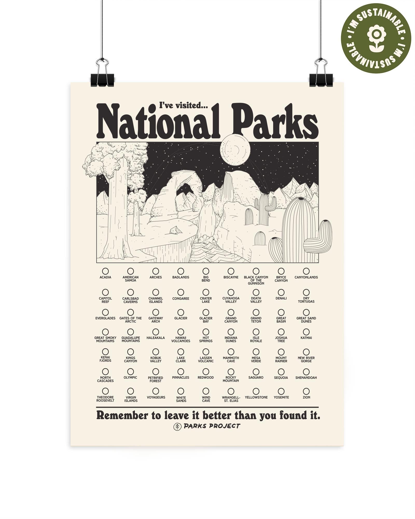 Adventure Responsibly National Parks Fill In Poster