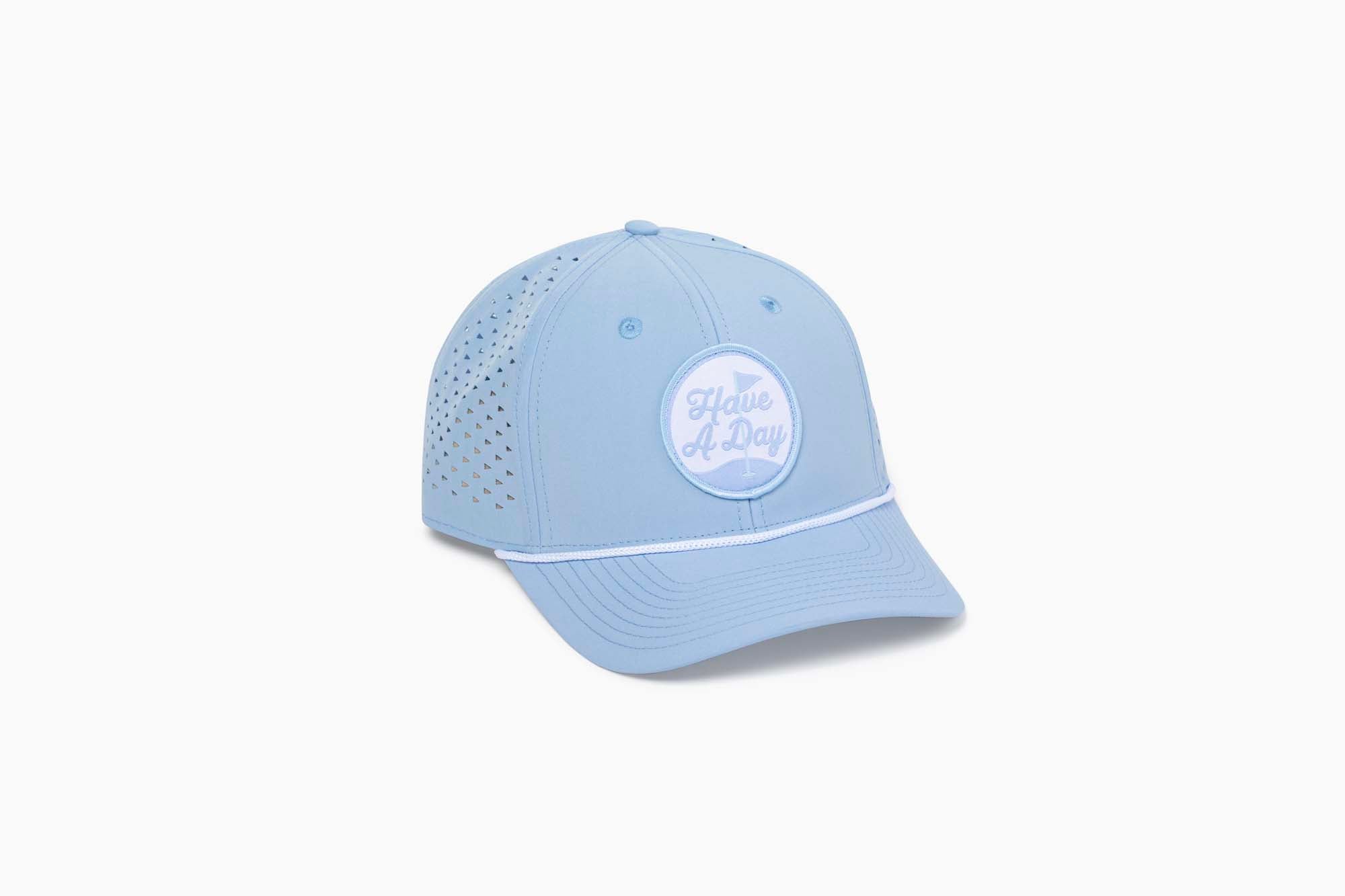 Have A Day Perforated Patch Hat - Light Blue