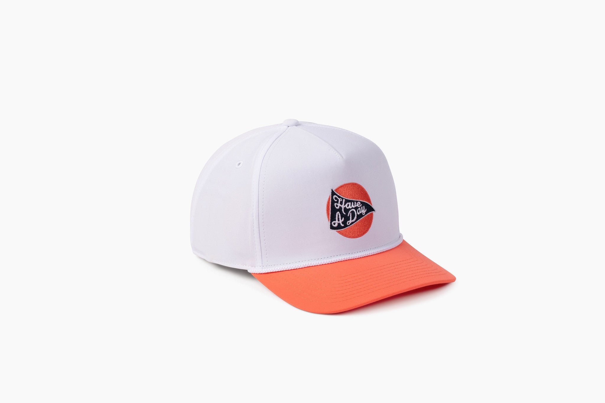 Have A Day Drink Rope Hat - White & Peach